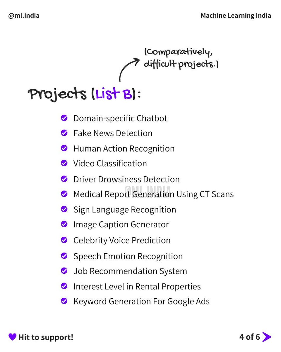 9/ Try to attempt these data Science projects.Check the full post on IG:  https://www.instagram.com/p/CGm3QJAgnnp/?igshid=edcchfsjc1zo