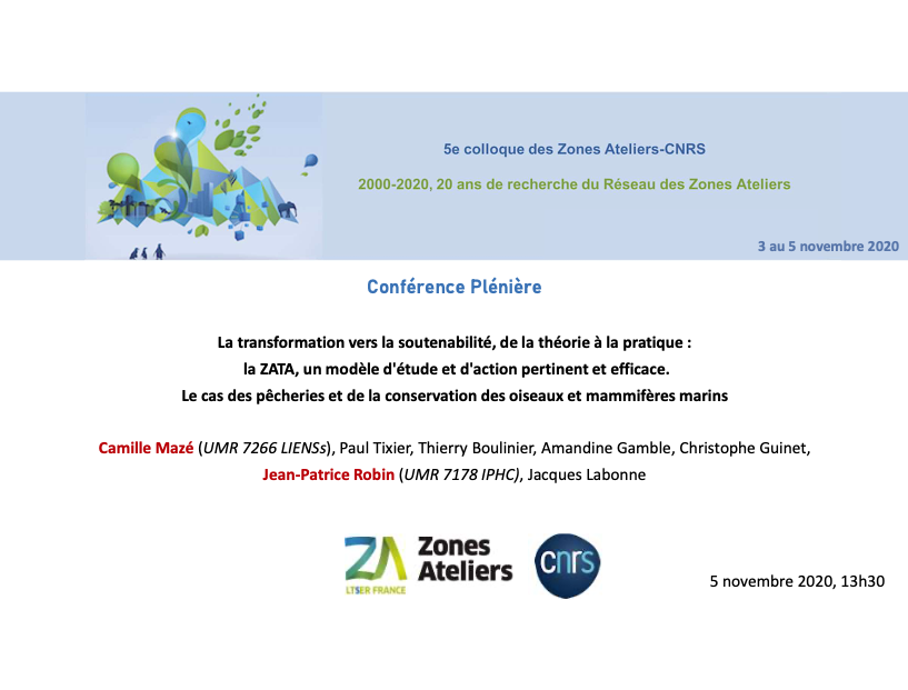 ZA_Loire's tweet photo. [En ce moment au Colloque des 20 ans des ZA] Session plénière "La transformation vers la soutenabilité, de la théorie à la pratique : la ZATA, un modèle d'étude et d'action pertinent et efficace. Le cas des pêcheries et de la conservation des oiseaux et mammifères marins"
C. Mazé https://t.co/PNODvmFRhA