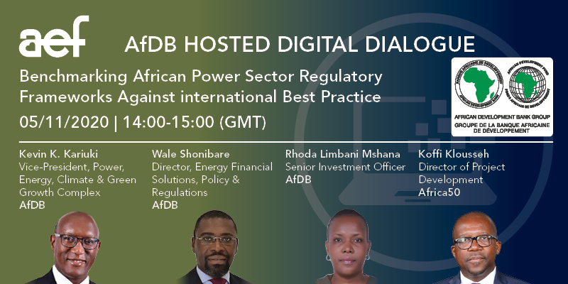 EnergyNet_Ltd's tweet photo. @AfDB_Group Hosted Digital Dialogue: "Benchmarking African Power Sector Regulatory Frameworks Against international Best Practice" will take place TODAY 5th November | 14:00 - 15:00 GMT Register now: https://t.co/fqntWZbNwF #DEF2020 #aef20 #energynews https://t.co/mS294GLCNf