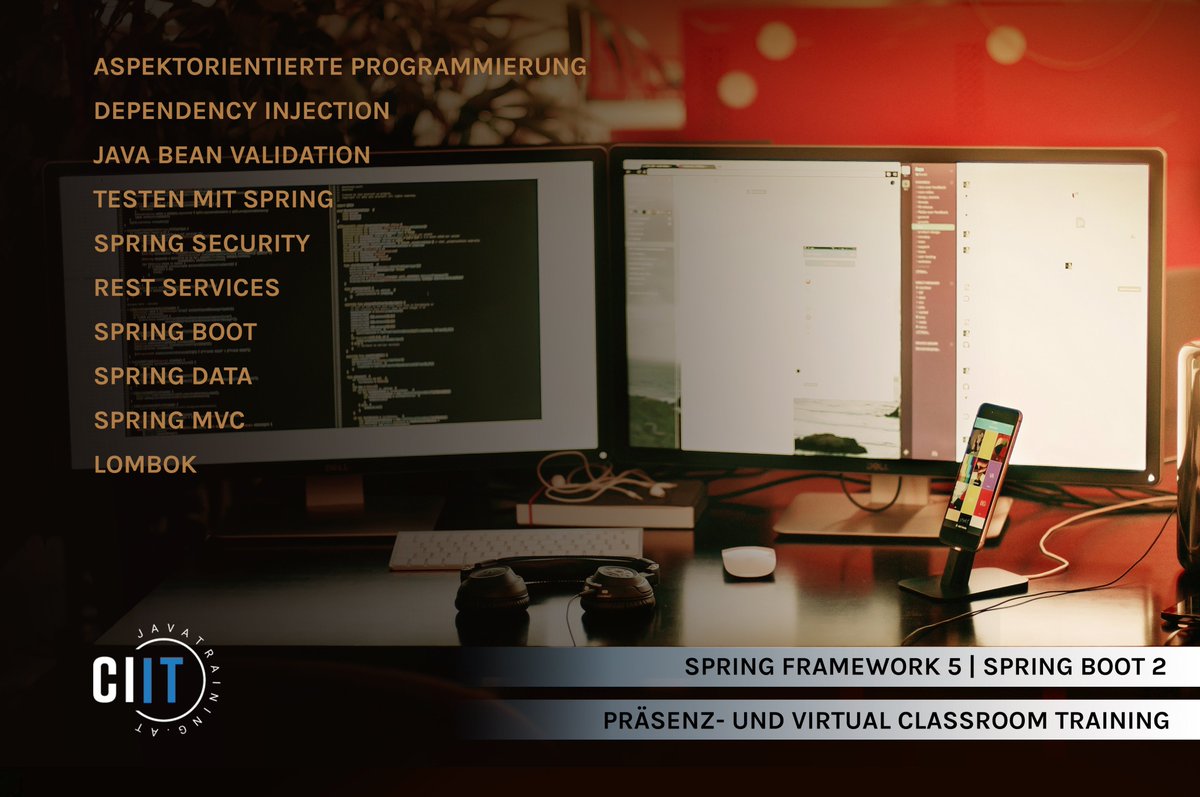 JavaTrainingAT's tweet image. ✨Spring Framework 5 | Spring Boot 2✨
In der 5-tägigen Schulung lernst du anhand von theoretischen Inputs und praktischen Beispielen, Web-Anwendungen mit Hilfe des Spring Frameworks und Spring Boot zu entwickeln.
javatraining.at/schulungen/JT-…
#programmieren #java #SpringFramework5