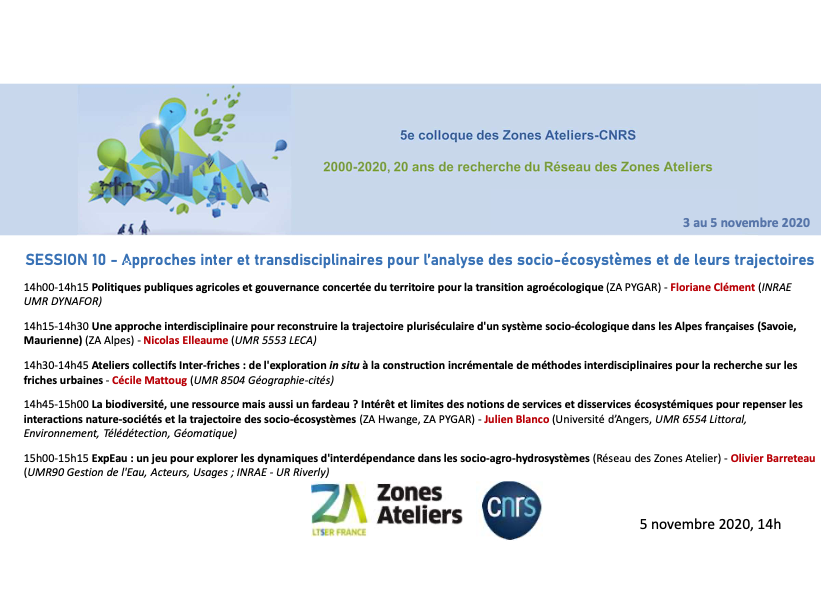 ZA_Loire's tweet photo. [En ce moment au Colloque des 20 ans des ZA] Session 9 " Gouvernance et trajectoires des socio-écosystèmes" et Session 10 "Approches inter et transdisciplinaires pour l’analyse des socio-écosystèmes et de leurs trajectoires"

@CNRS @INEE_CNRS https://t.co/POavekpp05