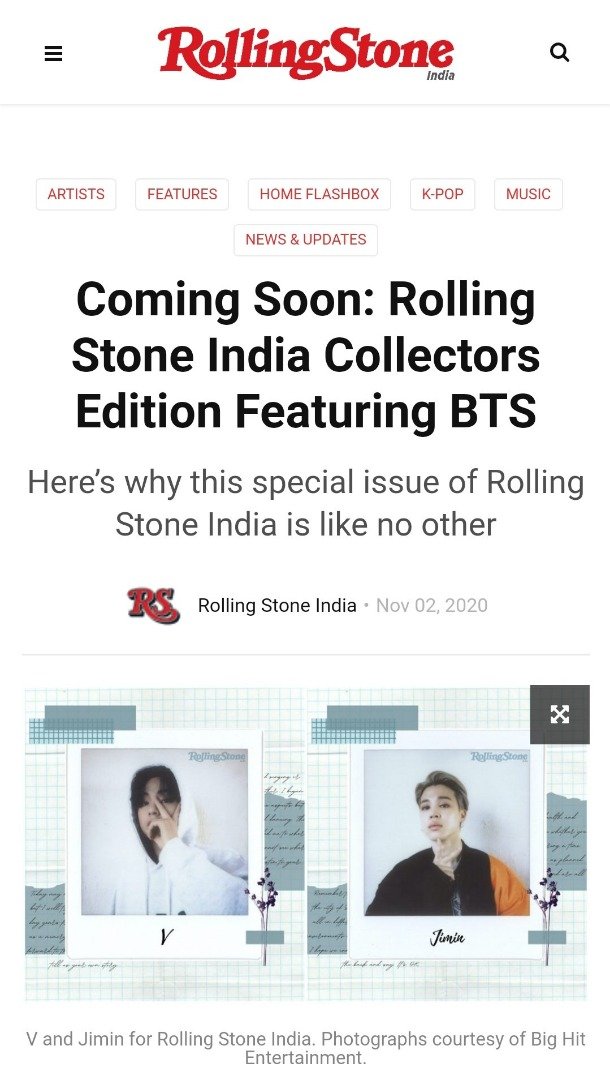 bangtantoday_'s tweet photo. 📌INFO

#BTS estará en la portada de la Edición Coleccionista de noviembre de Rolling Stone India. La portada se lanzará mañana.

Las Polaroids individuales y grupales ya están completas.

@BTS_twt #BTS #BTSARMY https://t.co/VdAYuNooqR