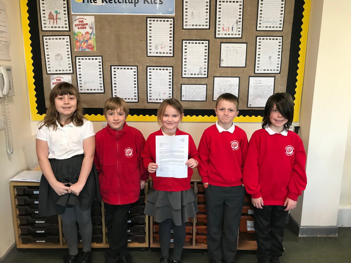 first_trinity's tweet photo. Gorse Class were delighted this morning when they received a letter from the author of one of their favourite books. Andrew Burton, author of The Ketchup Kids was delighted that the children had written to him and had suggested further adventures for the Ketchup Kids. https://t.co/MqnjIxXLgH