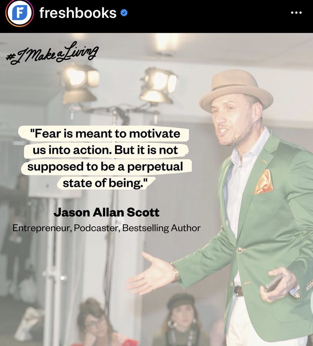JasonAllanScott's tweet photo. So proud to add value with a company @freshbooks who has helped me so much with my businesses ! Tune in to theย #imakealivingย webinar: Building A High-Revenue One-Person Business In Challenging Times on November 12th @ 1PM EST to hear https://t.co/SXllkVJY0N https://t.co/h5NILP5BW3