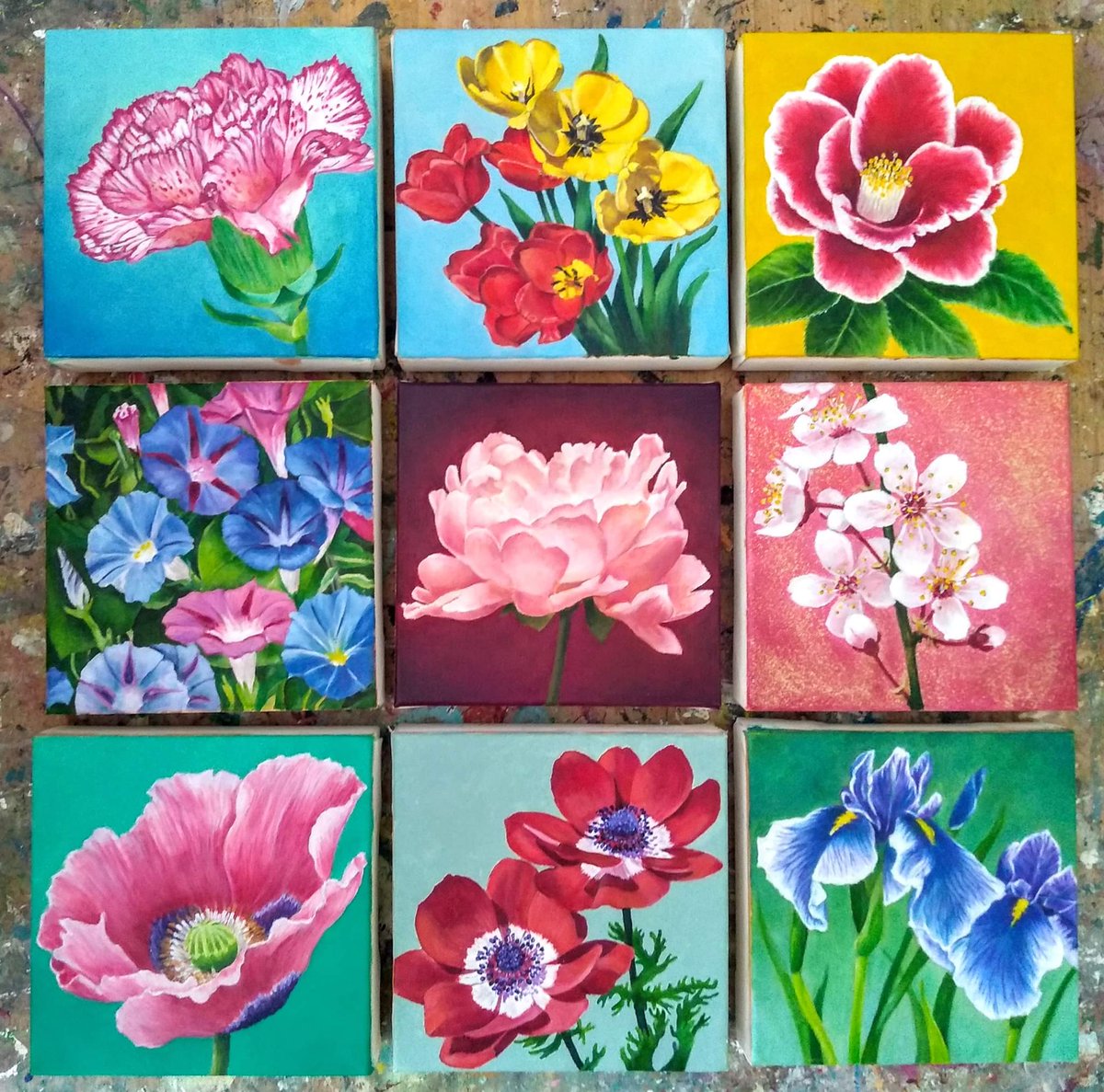 LadybugX20's tweet photo. Flower collection 2020 
6"x 6" (15x15cm) 
Oil on canvas 
#お家からネットで作品発表会31
#ネットで楽しむtsukutsukuten31 #TSUKUTSUKUTEN 
#こつこつ創作展
#創作展　@LadybugX20 #LadybugXart  #flowerpainting #花コレクション #油絵作品 #アート　#花の絵 https://t.co/YR7wD5rrVx