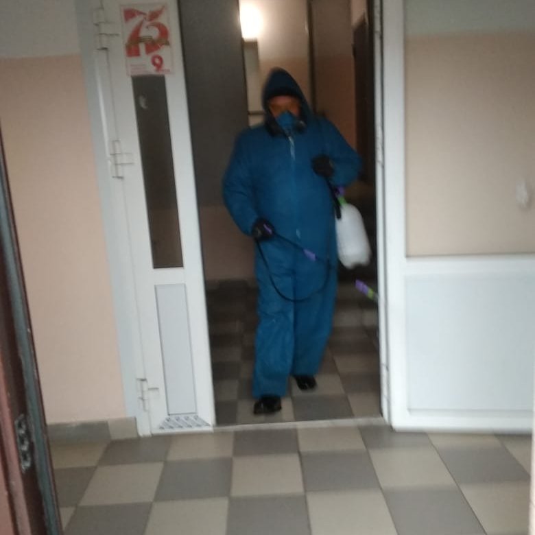 ул. Транспортная, 3А. Дезинфекция подъездов и МАФ.