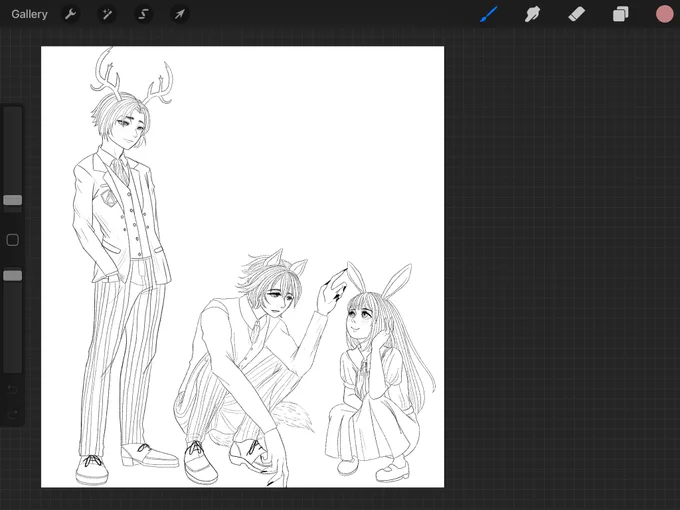My beastars kemonomimi fanart that i gave up on because nobody seemed to like it when i posted a sketch sksksks 