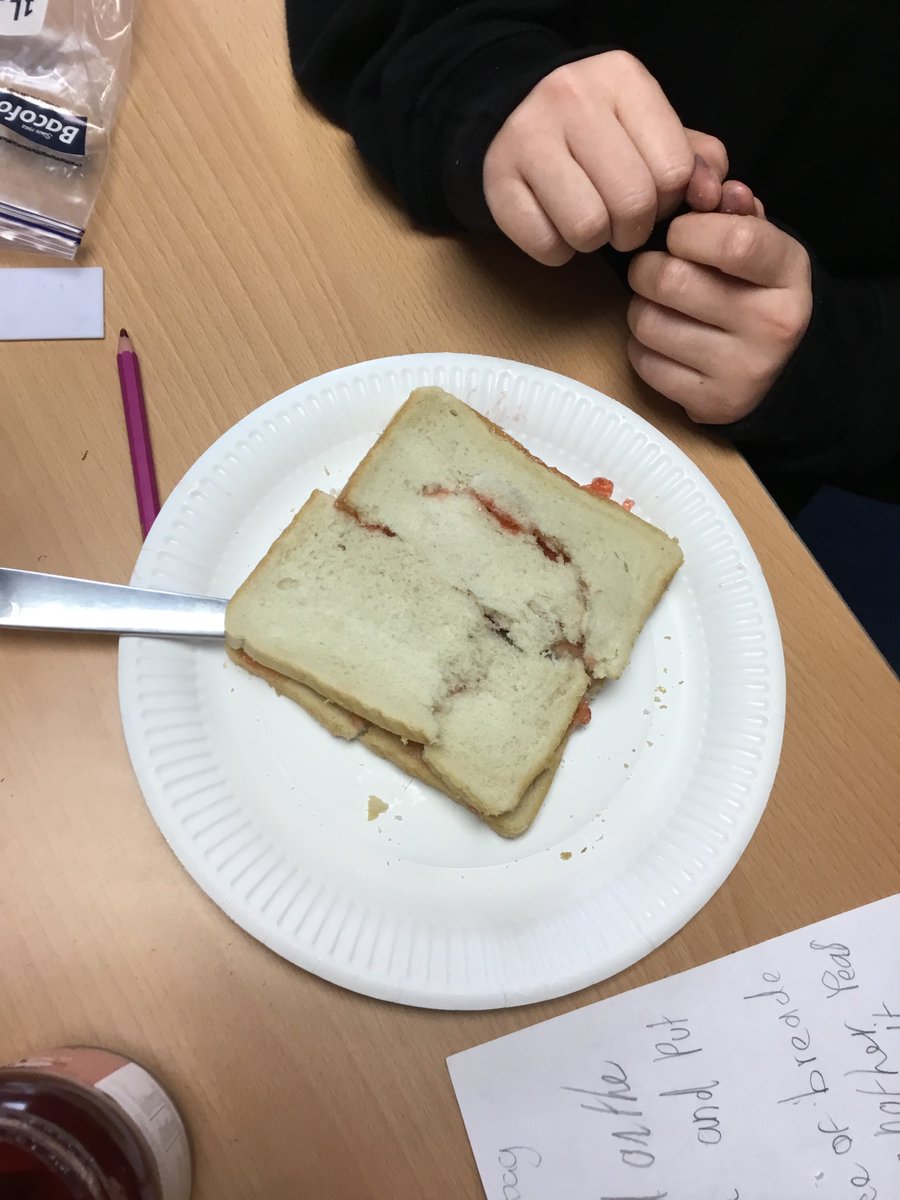 sunnyside_ps's tweet photo. Yesterday in P7b we were continuing our focus on #codingwithoutcomputers by creating #Algorithms for sandwich making. Here are a few of our examples, as you can see it wasn’t as easy as we’d imagined ☺️ #code https://t.co/4Lp6KXjYyf