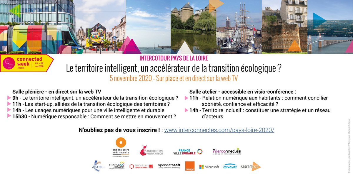 BusBenCo's tweet photo. Ce matin #Connectedweek #IntercoTour à #Angers sur la thématique #Territoireintelligent un accélérateur de la #transitionécologique ? 
La #tech  au service de l’#environnement et des #territoires #Numeriqueresponsable 
Tables rondes.
#Interconnectes #IntercoTour 
#CW2020 https://t.co/vOjtxMAvPP