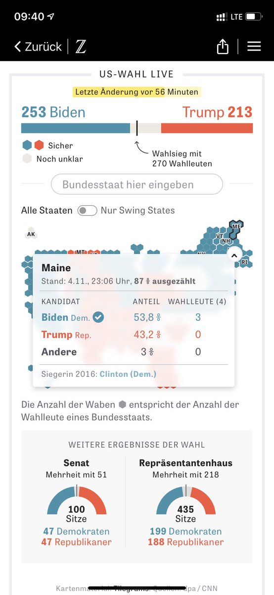 MisterSpock66's tweet photo. Guten Morgen, kann mir jemand erklären, warum laut @zeitonline nur 3 von 4 Wahlleuten vergeben sind? 🤔😇 https://t.co/ucJyqIRBTX