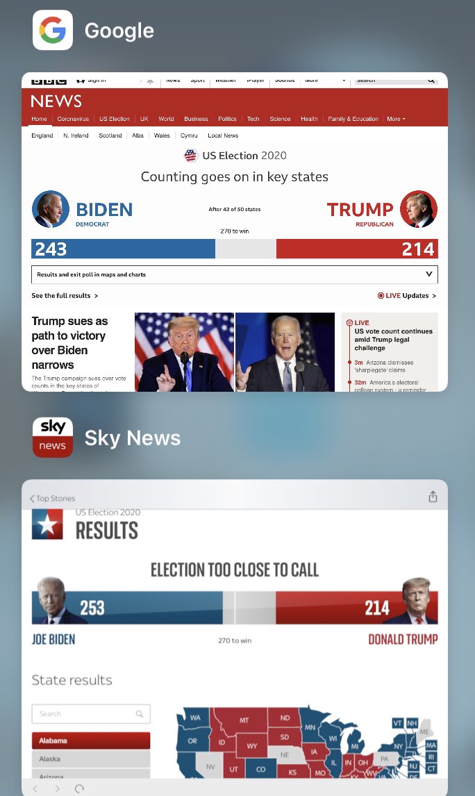 jameshilton's tweet photo. Which news channel is showing the correct result!? @SkyNews @BBCNews https://t.co/gWbGQxIiNO