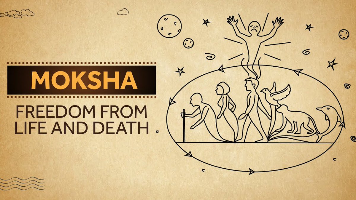  #Thread on MokshaHinduism tell us that there is an infinite cycle of birth and death. Moksha is the liberation of the atman from the cycles of birth and death. It also means permanent liberation from the bondage and Samsara, i.e. complete Freedom.