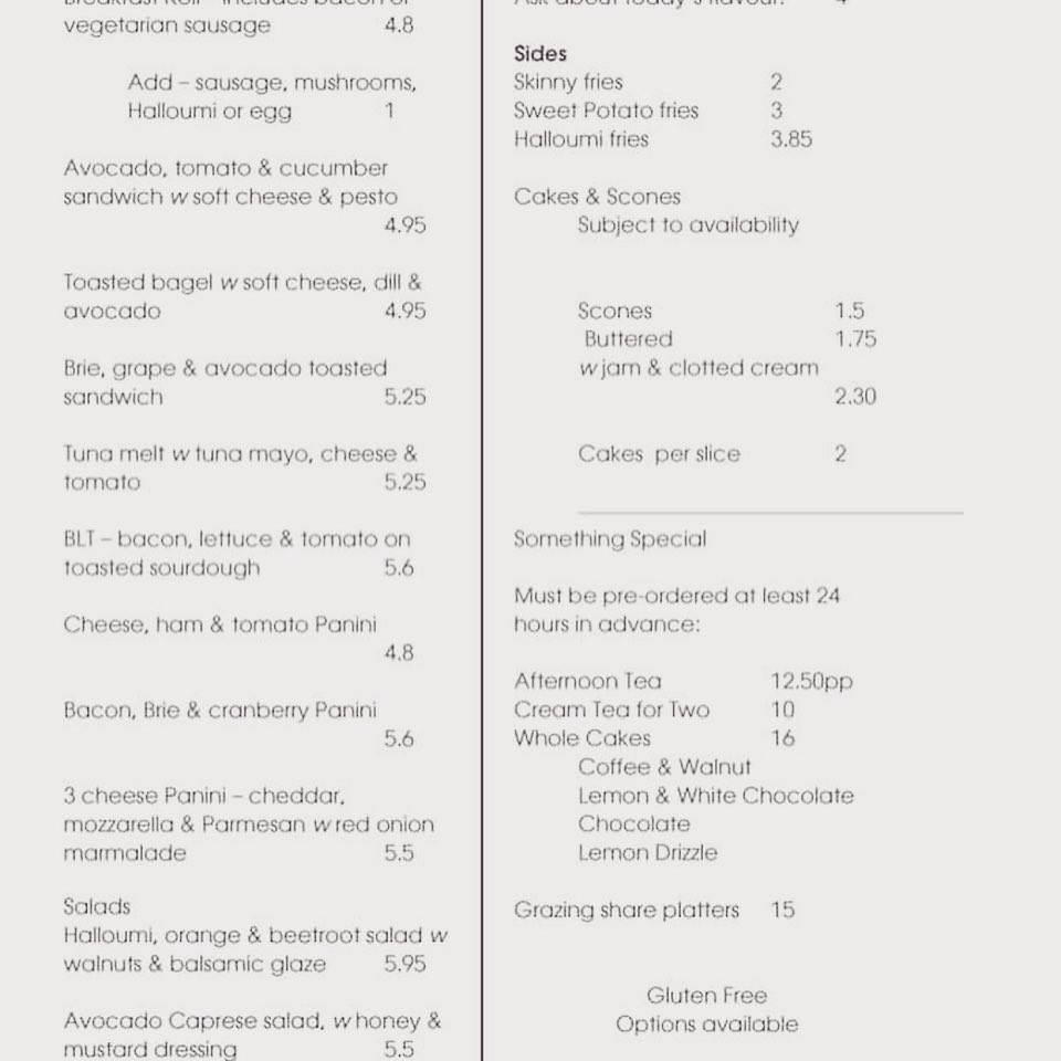 We’re back into takeaway mode.  Tue-Sat 10am to 2pm.

Scones, cakes, lunch and of course amazing @RountonCoffee coffee