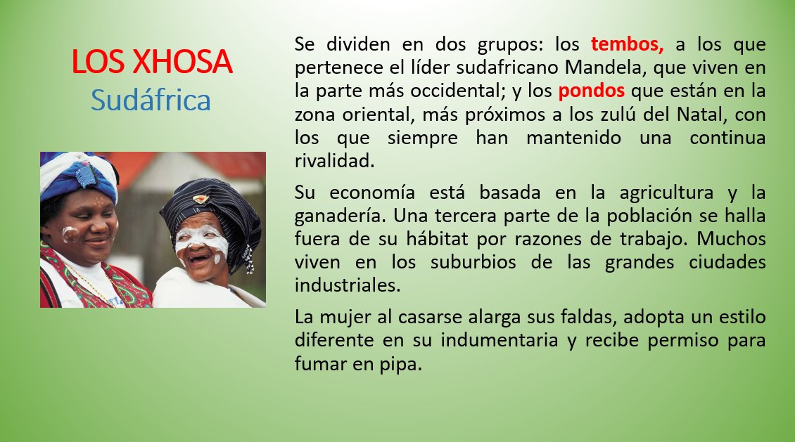 museoafricano1's tweet photo. #PinceladasDeÁfrica. #Xhosa #Sudáfrica
Se dividen en dos grupos: los #tembos, a los que pertenece el líder sudafricano #Mandela, que viven en la parte más occidental; y los #pondos que están en la zona oriental, más próximos a los #zulú del Natal
@migsgori @BauleMontse https://t.co/3yCUiv1k2v