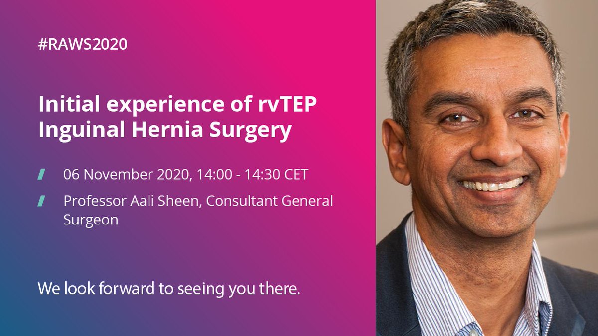 CMRSurgical's tweet photo. The #RAWS2020 begins today! Hear about the latest innovations in robotic abdominal wall surgery including from Professor @aalisheen, who will be discussing the benefits of using #Versius for hernia repair. Read more: https://t.co/TCVxVoLyxi #TransformingSurgery https://t.co/OgF4JGtZat