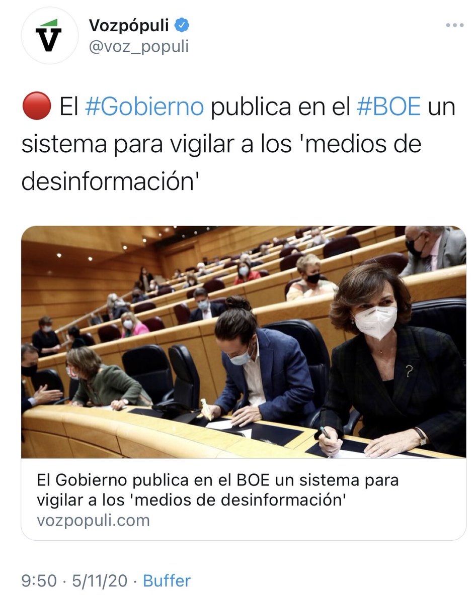 yagoalons's tweet photo. Alucinad: un Gobierno que no ha hecho otra cosa que mentir desde que llegó a la Moncloa va a ser quien se encargue de decidir qué información es veraz y cuál no. https://t.co/uVIb9j3oSx