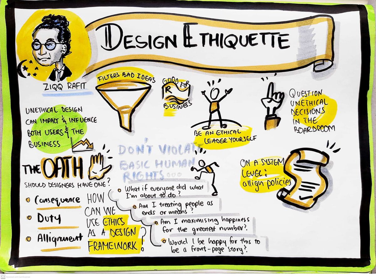 UXSouthafrica's tweet photo. Sketch note by @deongraphics of @ziqqsayshello talk: Design Ethicquette – A Case for Ethics in Design
#deonhanns #leanuxpractitioner #graphicrecording #visuallanguagepractioner
#UXSAOnline #UXSAOnlineNov2020 https://t.co/0niGHynPO0