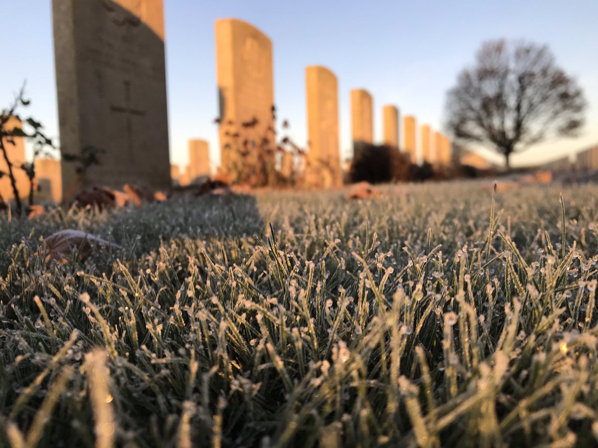 valentinpst's tweet photo. Beautiful frost today at Villers Station Cemetery 🌹 https://t.co/QpGgAzgkqz