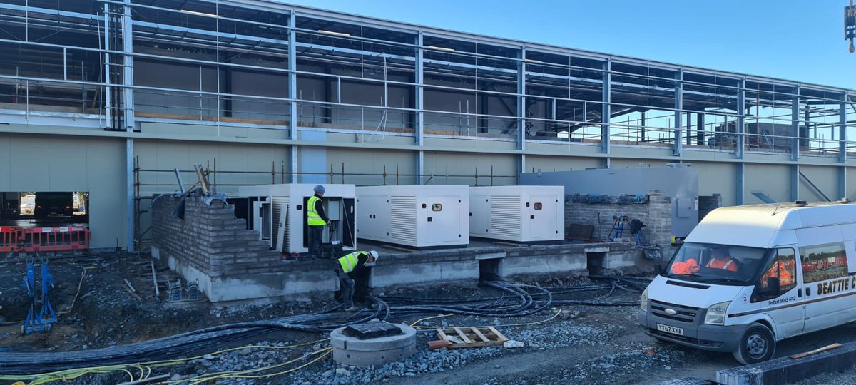 Aewgenerators's tweet photo. 3 x 770kva @ScaniaUK @MeccAlteUK gen sets set into place @finnebrogue new premises. Taking shape well https://t.co/z0xEqEFo0W