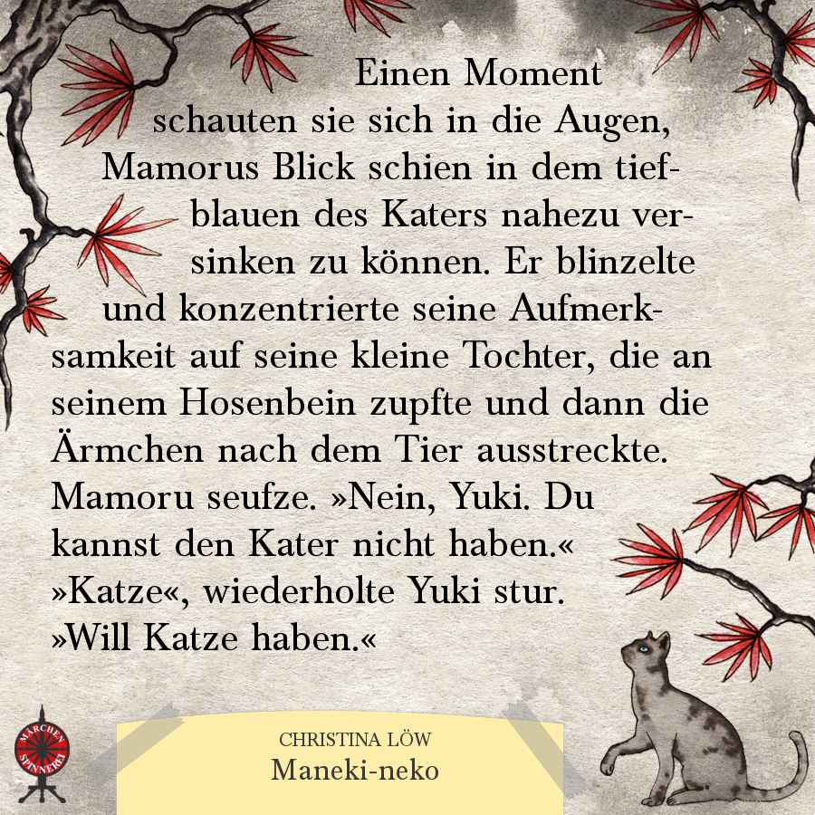 Maerchenspinner's tweet photo. Zum #Caturday haben wir ein katziges #zitat für euch, diesmal aus der Novelle "Maneki-neko" von @christina_loew. :)
Habt einen guten Start ins Wochenende!
#maerchenadaption #catsoftwitter https://t.co/Zmnae5OjAO