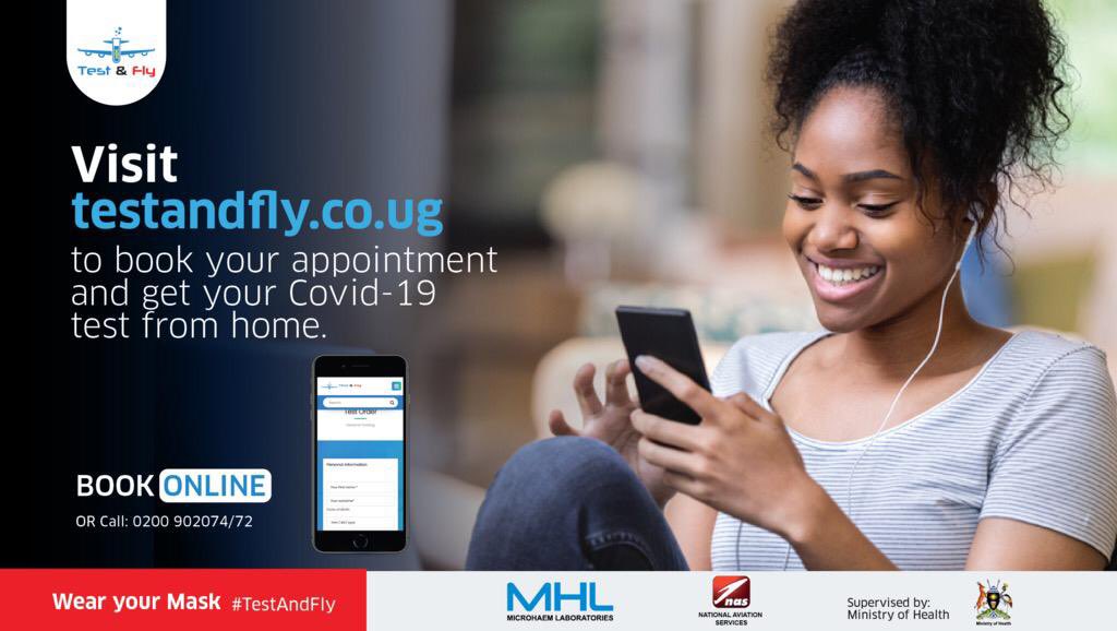 EddiePages's tweet image. Take and effort and get tested, knowing your Covid19 status is paramount.
Check out testandfly.co.ug and book an appointment.
Remember @testandflyug can come to your place of convenience and take the samples.
#TestAndFly
