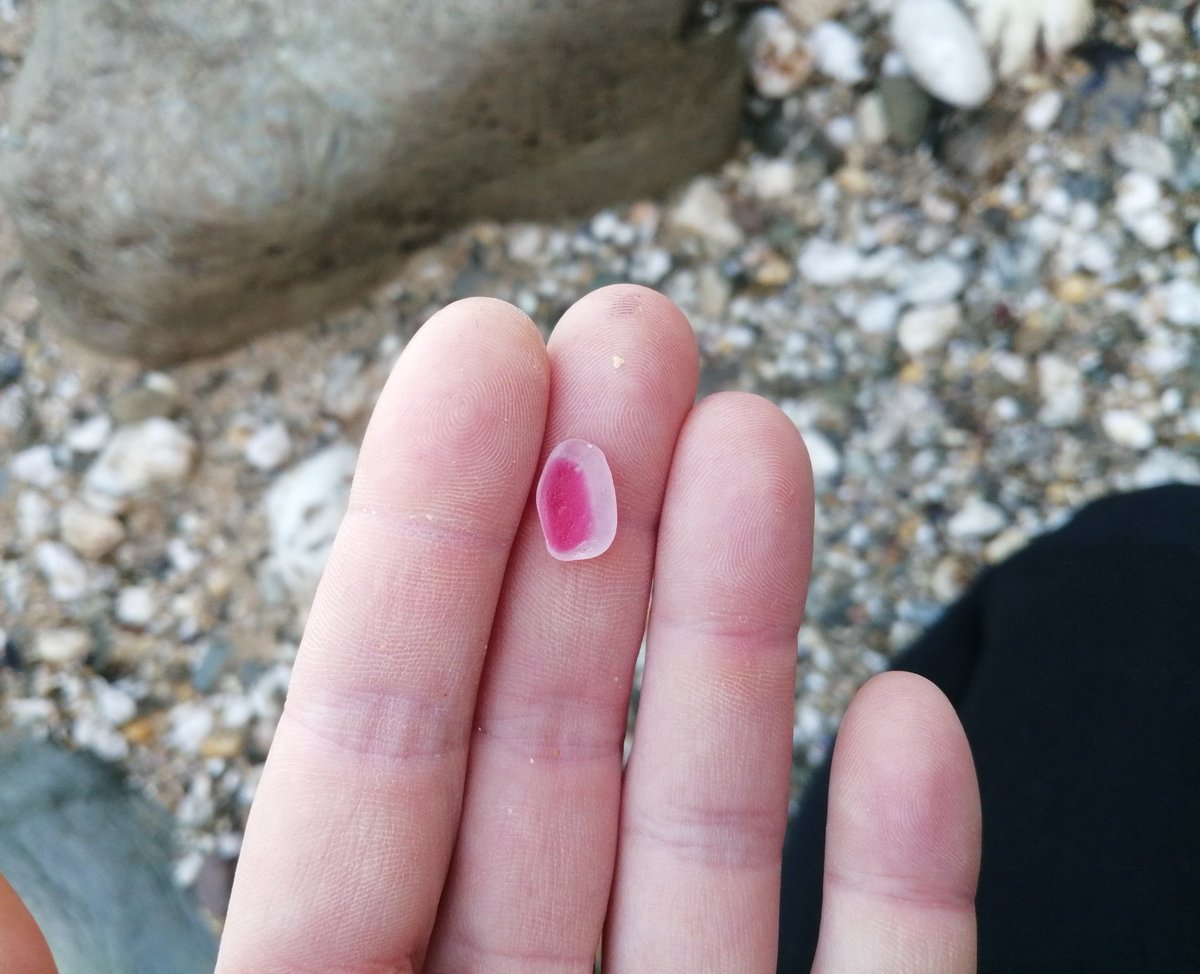 You have no idea how happy i am. This is the second time iv ever found red glass

This tiny piece of red sea glass is pure gold! ❤️

#seaglass #redseaglass #seaglasshunter #beachlife
#beachfinds