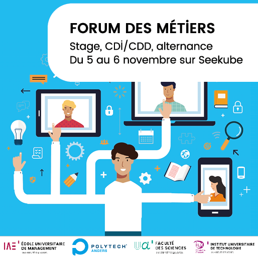 Polytech_Angers's tweet photo. ⚡ C'est parti pour le forum des Métiers  !
@Gecina @navalgroup @ScalianGroup @SopraSteria @sogeti_fr @Capgemini et plus de 30 autres entreprises sont prêtes a accueillir virtuellement les élèves ingénieurs de #PolytechAngers pour des entretiens individuels ! https://t.co/iXC8rjZNHh