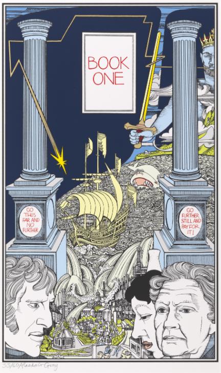 Another writer/artist profoundly influenced by Blake: the late and much lamented Alasdair Gray. LANARK is an INFERNO made in Glasgow. And how fitting that his last work was a translation of THE DIVINE COMEDY.