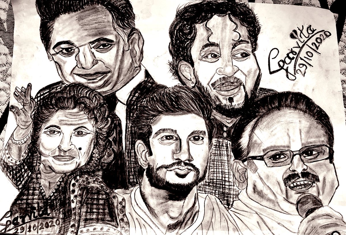 CGarvita's tweet photo. Tribute to legends who breathed their last breath in 2020 #RishiKapoor #irfankhan #sarojkhan #SushantSingh #SPBalasubramaniam #rip #Legend https://t.co/OW9DBU6dbM
