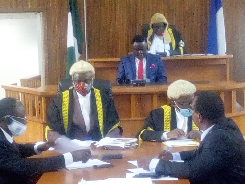 Happening Now: The State Governor Prof Ben Ayade presenting the CRS Budget Estimates and Appropriation Bill 2021 to the House of Assembly at the Assembly's chambers.