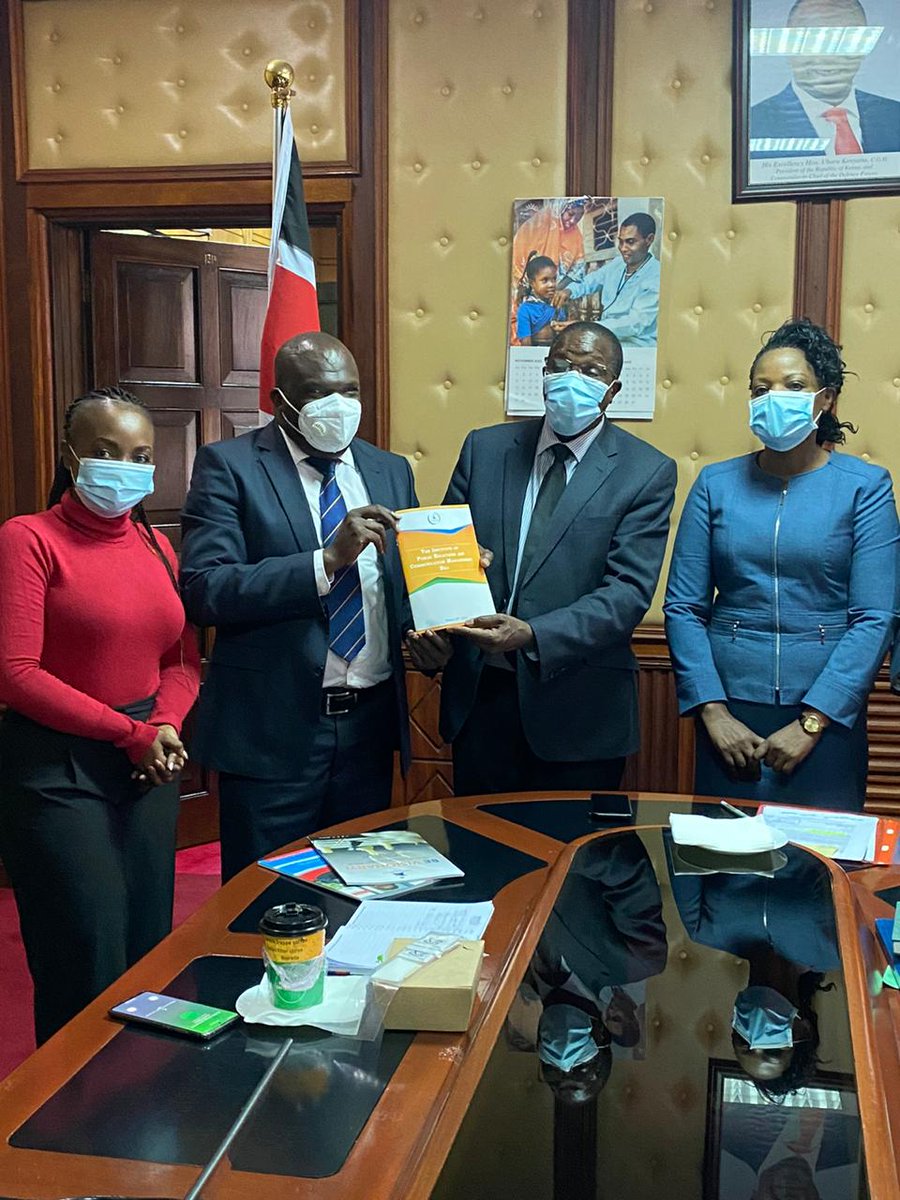 prskkenya's tweet photo. . #TeamPR a team led by the Vice President, Dr Mbugua Njoroge & Ass Sec. @Vivienneatieno paid a courtesy call on the Clerk of the @NAssemblyKE to deliberate among other areas of possible collaboration; how the National Assembly can support enactment of the #IPRAC Bill. https://t.co/C4OsfLwUMF