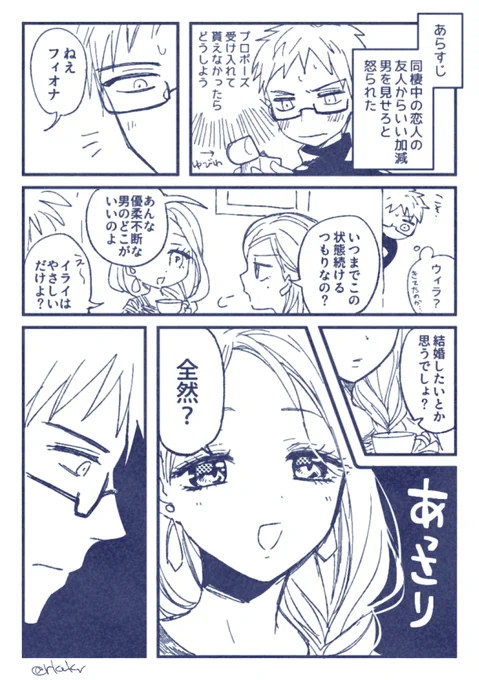 現パロラブコメ結婚したい同棲イラフィオ(なんだこれ) 