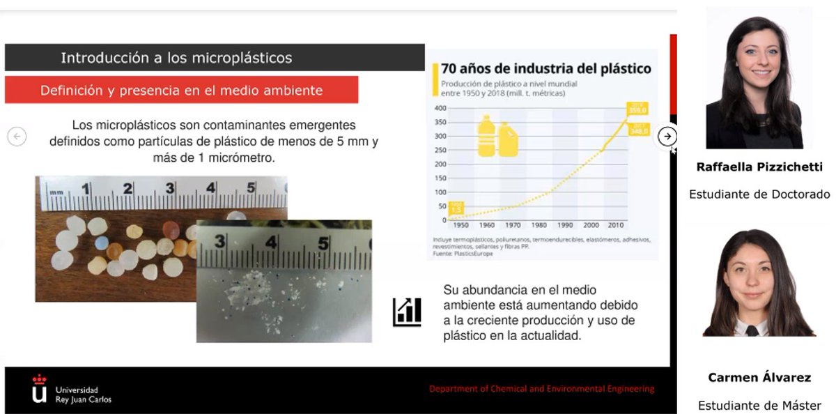 photonersURJC's tweet photo. Today, at this moment, our students, @Raffa_Piz and @carafdez are presenting "#Microplásticos hasta en la sopa!!! in the #SemanaCienciaInnovación2020 .
An interactive talk with many questions to answer!!! 🤔
@REWATERGY_EID.
Great job!!!👏 https://t.co/70THaQTH0A