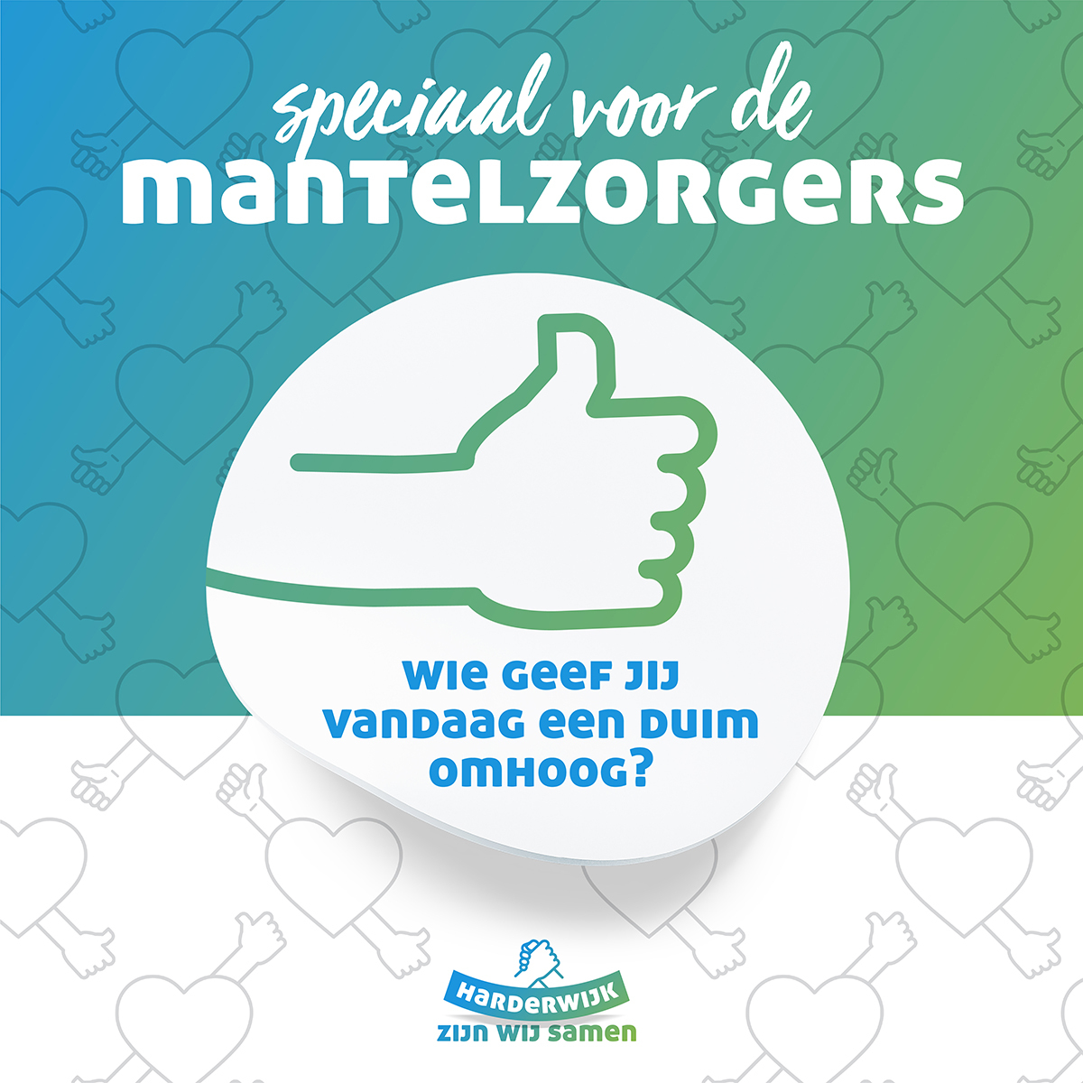 gemharderwijk's tweet photo. Op naar Dag van de Mantelzorg 2020! Op 10 nov is het de Dag van de Mantelzorg. Een dag waarop we mensen verrassen die zorgen voor een ander. Mantelzorg is niet vanzelfsprekend, dus laten we samen er een mooie dag van maken! Wie geef jij een duim omhoog?
#dagvandemantelzorg #dvdm https://t.co/VhIRvD6Qw9