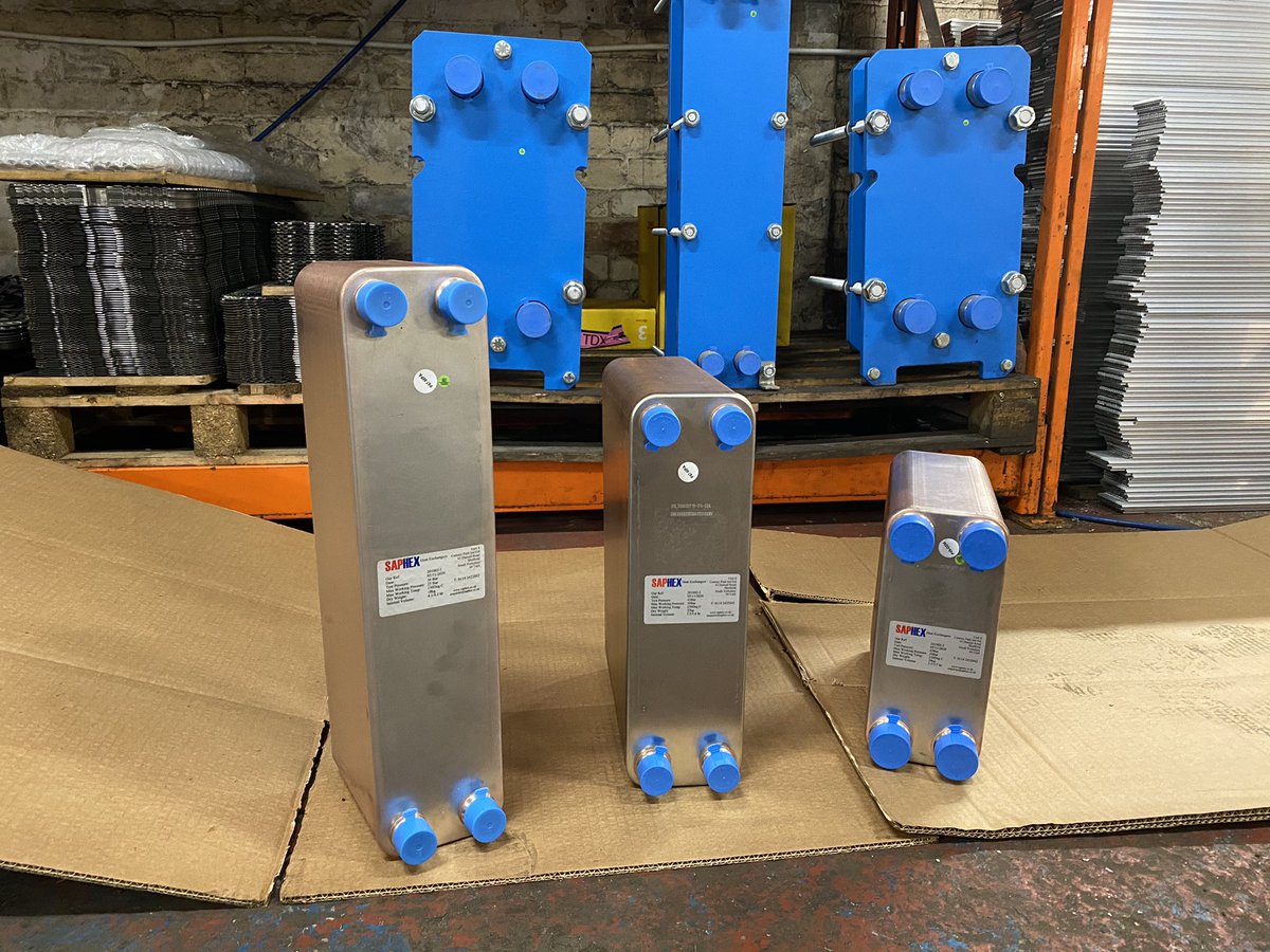 Three small brazed plate heat exchangers ready for dispatch. No job’s to small  #supportsmallbusinesses
