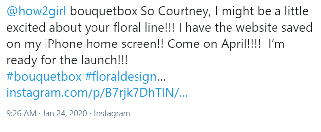 Waitwha26917206's tweet photo. @how2girl Bouquet Box was launching Sept 2019? April 2020?  Time marches on, still NOTHING. You have had how long and come up with nothing?!  Some enterprise.  More like a joke stringing people along.  @NikkiSixx married a gold digger #how2girl #noflowers #bouquetbox https://t.co/CIZpGMeinw