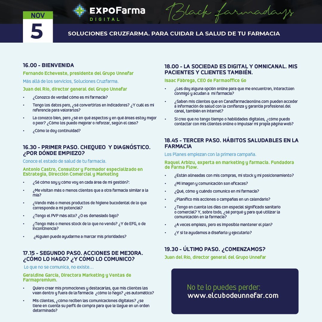 farmaoffice's tweet photo. Isaac Fàbrega, CEO de #FarmaOffice, participa hoy en la II edición de #ExpofarmaDigital:
'La sociedad es digital y omnicanal. Los pacientes y clientes de una farmacia también. ¿Les doy alguna opción para que me encuentren online e interactúen conmigo?'
@Unnefar @Cruzfarma https://t.co/XQr1kH7fuS