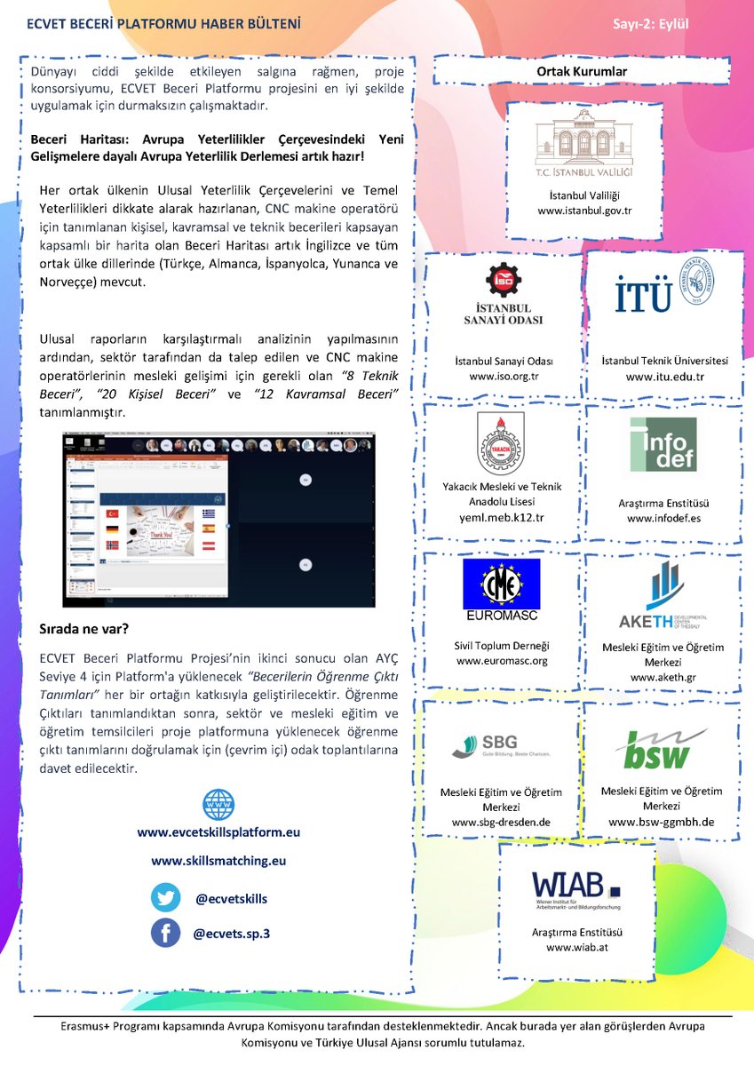 ECVET Skills Platform Projesi kapsamında İkinci Haber Bülteni yayınlanmıştır. <a href="/ulusalajans/">Türkiye Ulusal Ajansı 🇹🇷 Turkish NA</a> <a href="/abmerkez/">AB ve Dış İlişkiler</a> <a href="/ABBaskanligi/">T.C. Dışişleri Bakanlığı Avrupa Birliği Başkanlığı</a> <a href="/EUErasmusPlus/">Erasmus+</a> <a href="/TC_istanbul/">TC İstanbul Valiliği</a>