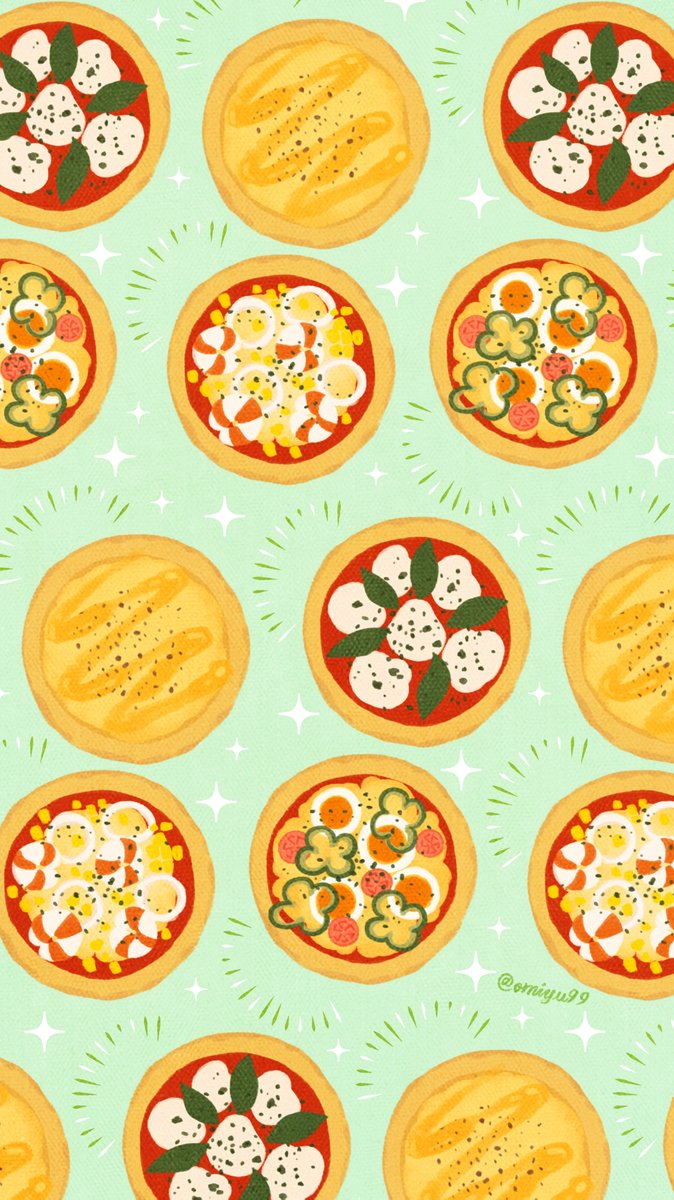 Omiyu お返事遅くなります ピッツァな壁紙 Illust Illustration 壁紙 イラスト Iphone壁紙 ピザ Pizza 食べ物