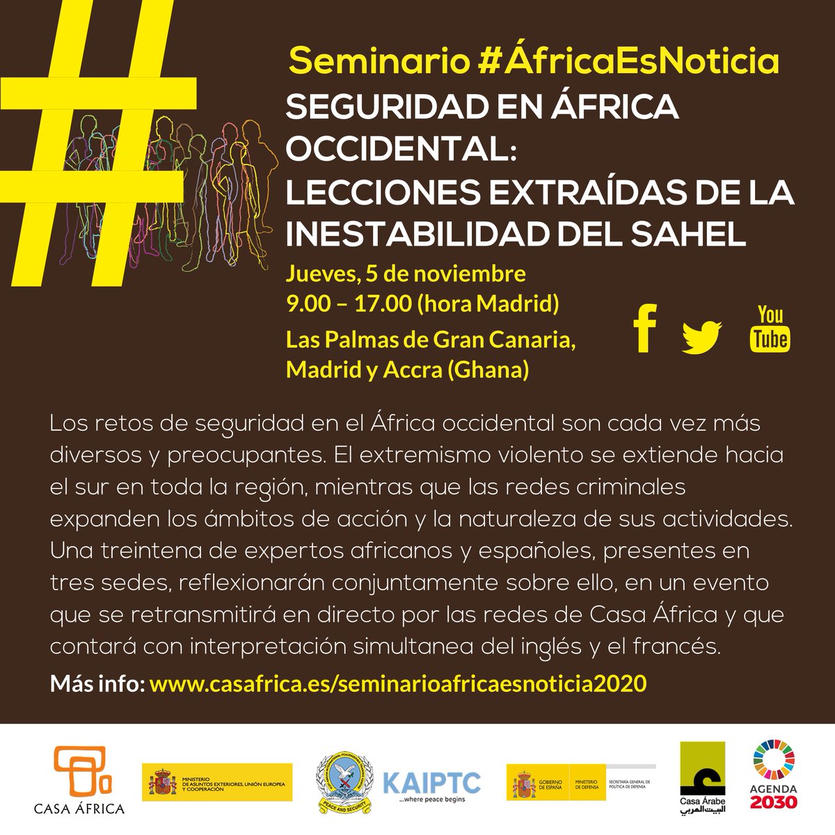 reddecasas_rne's tweet photo. En #ÁfricaOccidental, el yihadismo, el extremismo y la redes criminales están extendiéndose hacia los países ribereños del sur. Para tratar el tema, @Casaafrica está celebrando el seminario "Seguridad en África Occidental".

#ÁfricaEsNoticia
@radio5_rne 
https://t.co/bTysG0EBBC https://t.co/23NiZaxLgq