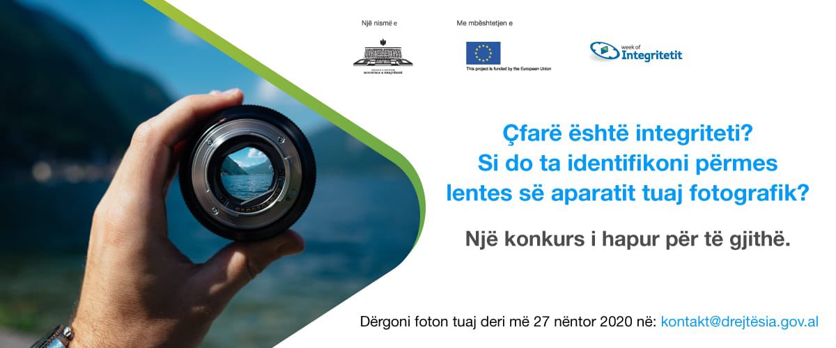 GjonajEtilda's tweet photo. Aplikoni tani për konkursin e fotografise: Cfarë është integriteti? Ky konkurs organizohet nga MD në kuadër të Javës së Integritetit me mbështetjen e @EUinAlbania. Dërgoni foton tuaj, emër, mbiemër, titullin e fotografisë dhe një përshkrim të shkurtër në: kontakt@drejtesia.gov.al https://t.co/pnclpap6n0