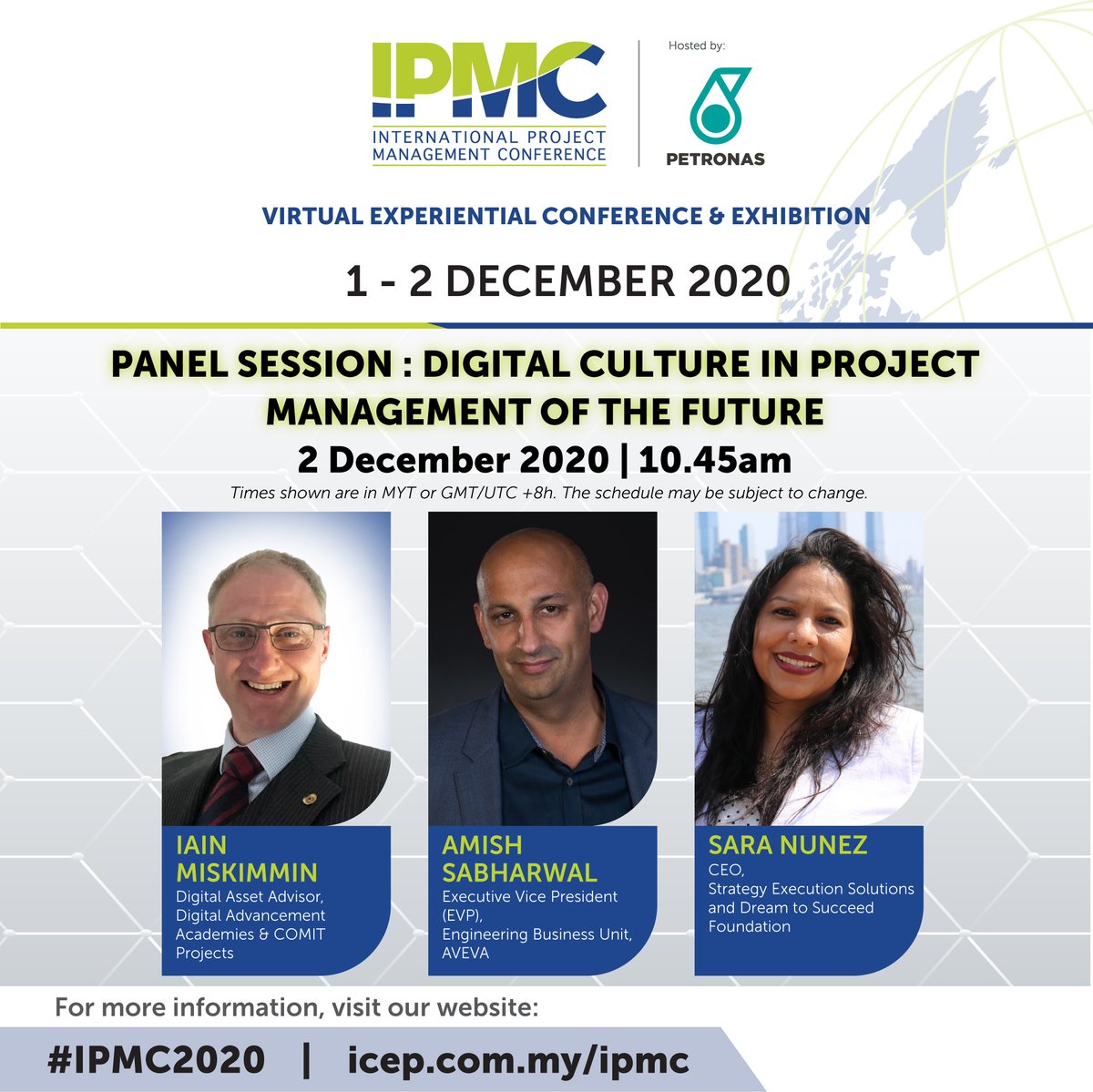 IPMCOfficial's tweet photo. Tune in to Panel Session: #Digital Culture in #ProjectManagement of the Future to gain insights on the implementation of big data analytics, machine learning, data hubs, AI &amp; other digital tools. Visit https://t.co/l4KCz1OOeg
#IPMC2020 #exhibition #virtualevent https://t.co/7efnwihGs0