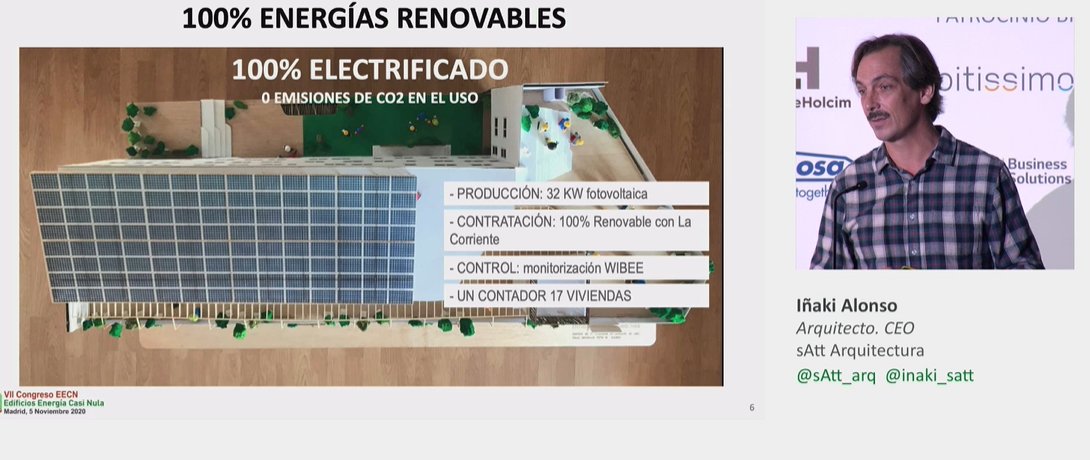 ecometro_org's tweet photo. "El proyecto ha sido diseñado para conseguir la mayor
eficiencia energética. A la producción propia de fotovoltaica que tiene el edificio se suman energías 100% renovables" @inaki_satt en el #CongresoEECN7 https://t.co/NCTfLDaC5C