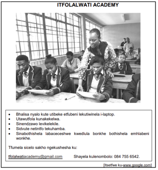 VivliaPublisher's tweet photo. 3.5 Ngukuphi lokudvonsa tetsamelilwati kulomusho longentasi nekutsi kungani badvonseke? Tibeke etfubeni lekutiwinela i-laptop. (2)

3.6 Ngekubona kwakho ngukuphi lokungenta batali bafise kutsi bantfwababo
bafundze kulesikolo? Bhala KUBILI. https://t.co/fI0Z5AgexJ