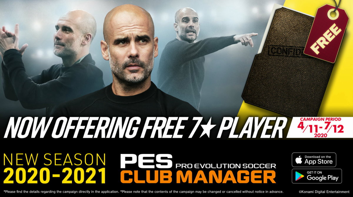 Season 2020/21 has arrived! Get a 7★ player from a free scout now! #pescm
New season update campaign is now underway!