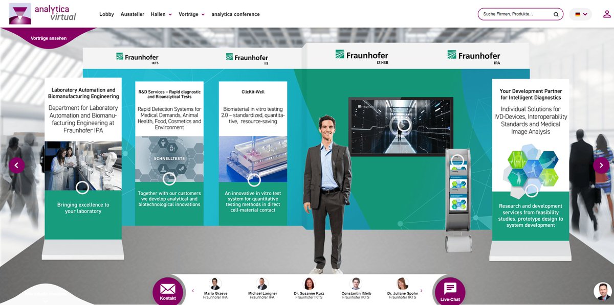 FraunhoferIZIBB's tweet image. Vielen Dank für ihren Besuch auf der #analytica2020. Unsere präsentierten Themen im Überblick finden Sie hier. s.fhg.de/B88