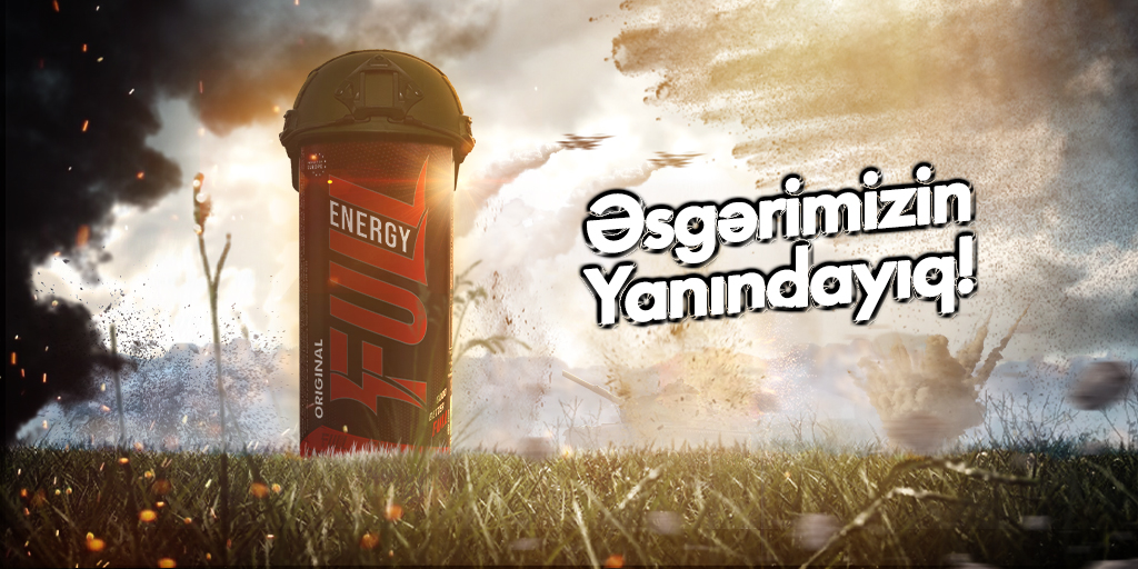 fullenergydrink's tweet photo. Əziz həmvətənlərimiz, bilirik ki, hər birinizin qəlbi #vətən eşqi ilə döyünür. 
Ordumuz üçün dəstək aksiyası edənlər, ön cəbhəyə yola salmaq üçün biz də sizə #Full ilə dəstək ola bilərik. Bunun üçün sadəcə bizimlə əlaqə saxlamağınız kifayət edir. ✊ ❤️

#KarabakhisAzerbaijan https://t.co/IYnZbqmAP4