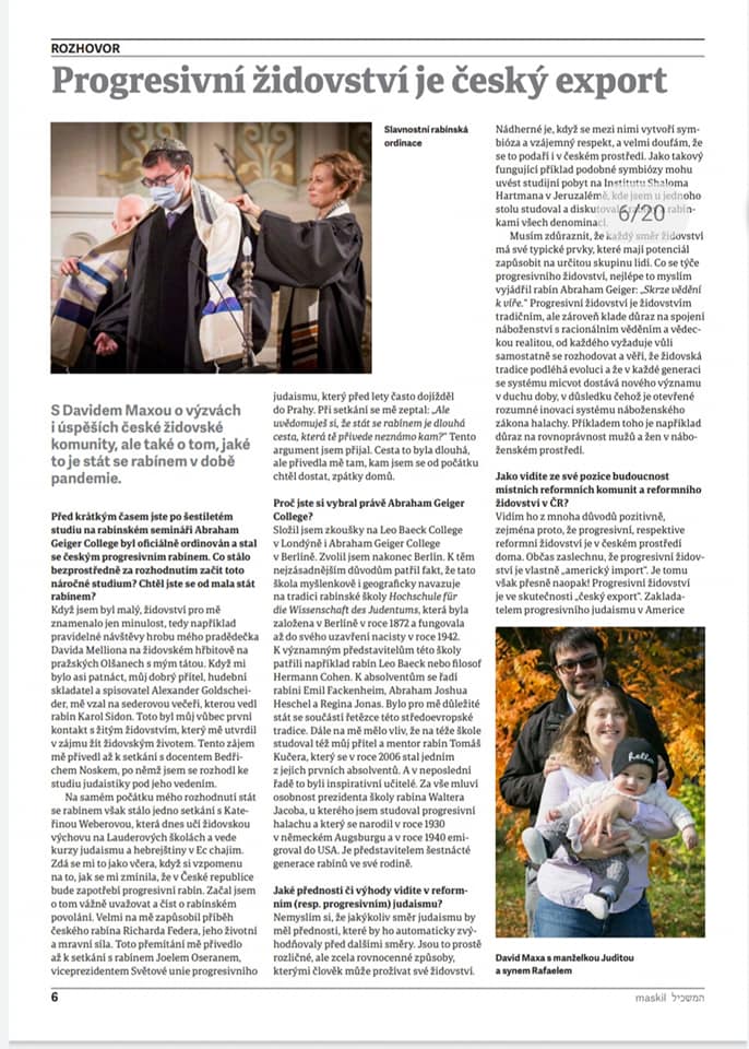 Ec chajim Praha (@ecchajimpraha) on Twitter photo Progresivní židovství je český export. Progressive Judaism is Czech Export. V novém čísle Maskilu si můžete přečíst rozhovor s naším rabínem <a href="/RabbiDavidMaxa/">Rabbi David Maxa</a>. <a href="/WUPJudaism/">World Union for Progressive Judaism</a> <a href="/EUProgJudaism/">EUPJ</a> <a href="/EraEupj/">EUPJ Rabbinic Assembly - ERA</a> <a href="/ReformJudaism/">ReformJudaism.org</a> <a href="/ReformMovement/">Reform Judaism</a> <a href="/IsraelReform/">ReformJudaismIsrael</a> <a href="/URJorg/">The URJ</a> <a href="/LiberalJudaism/">Liberal Judaism</a> <a href="/ReformRabbis/">CCAR</a> Progresivní židovství je český export. Progressive Judaism is Czech Export. V novém čísle Maskilu si můžete přečíst rozhovor s naším rabínem <a href="/RabbiDavidMaxa/">Rabbi David Maxa</a>. <a href="/WUPJudaism/">World Union for Progressive Judaism</a> <a href="/EUProgJudaism/">EUPJ</a> <a href="/EraEupj/">EUPJ Rabbinic Assembly - ERA</a> <a href="/ReformJudaism/">ReformJudaism.org</a> <a href="/ReformMovement/">Reform Judaism</a> <a href="/IsraelReform/">ReformJudaismIsrael</a> <a href="/URJorg/">The URJ</a> <a href="/LiberalJudaism/">Liberal Judaism</a> <a href="/ReformRabbis/">CCAR</a>