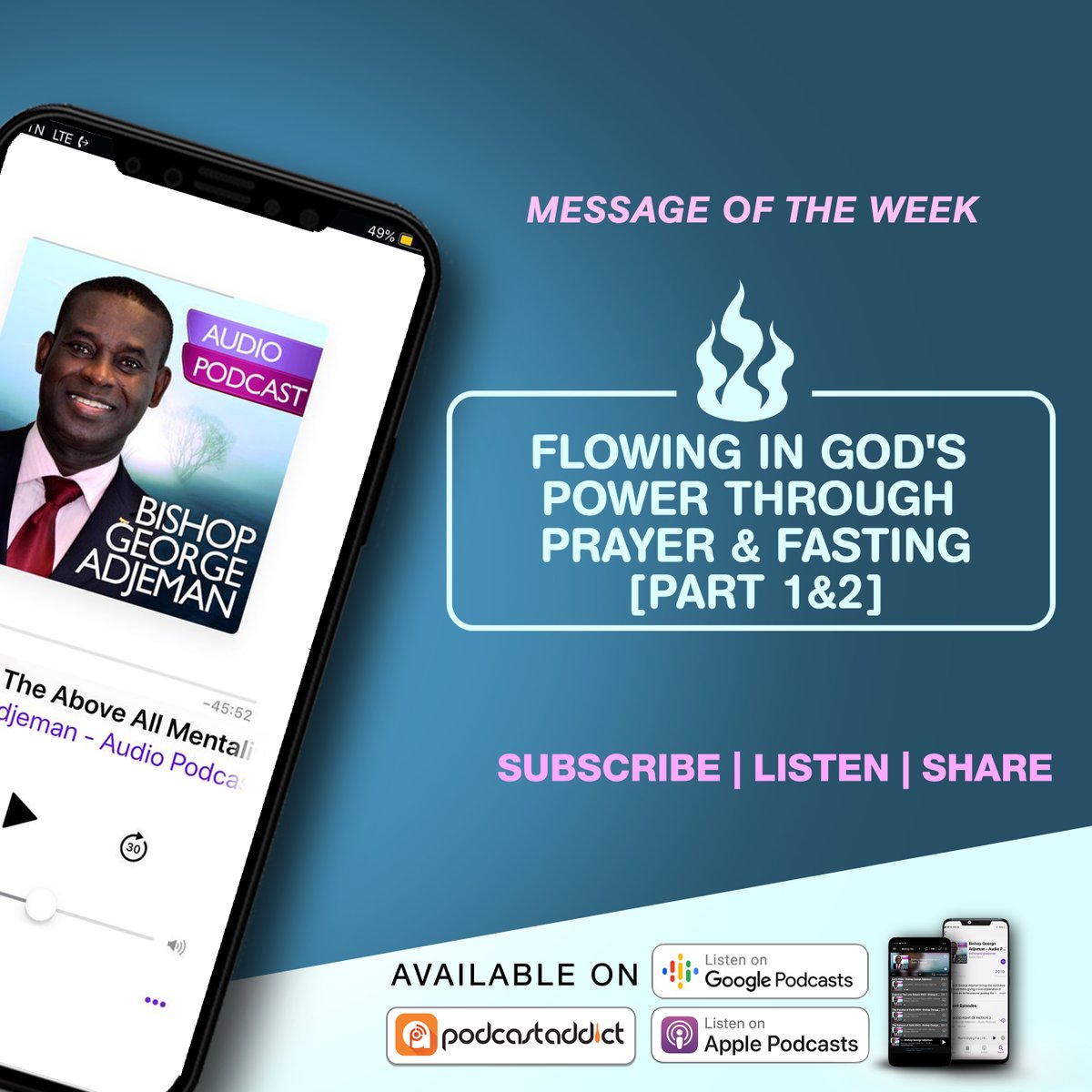 BDGeorgeAdjeman's tweet photo. In this message, @BDGeorgeAdjeman expounds ways by which we can effectively manifest God's divine power in our daily walk.

Google: https://t.co/k7MZt8WApB [Part 1]
https://t.co/WHGHXG6ccV [Part 2]

Apple: https://t.co/tEIeTN6z5j [Part 1]
https://t.co/mVMXozU7en [Part 2]

#Power https://t.co/S8gpZI9jLf