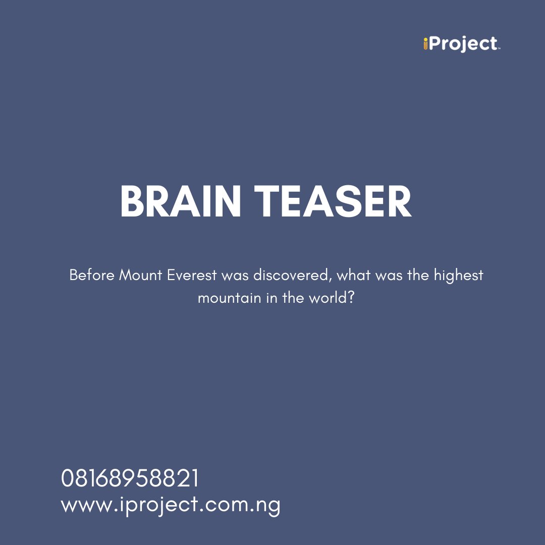 iprojectng's tweet photo. Comment with the right answer below๐
#iprojectng #brainteaser #riddles https://t.co/KYJWJHBakS